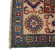 5' x 6' Beautiful Handmade Sage Green Kazak Rug- Natural Wool