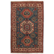 3' x 5' Beautiful Handmade Light Blue Kazak Rug- Natural Wool