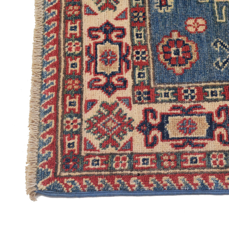 3' x 5' Beautiful Handmade Light Blue Kazak Rug- Natural Wool