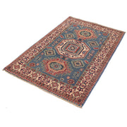 3' x 5' Beautiful Handmade Light Blue Kazak Rug- Natural Wool