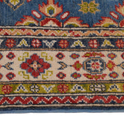 3' x 5' Beautiful Handmade Blue Kazak Rug- Natural Wool