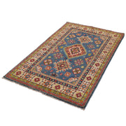 3' x 5' Beautiful Handmade Blue Kazak Rug- Natural Wool