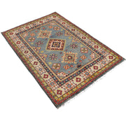 3' x 5' Beautiful Handmade Blue Kazak Rug- Natural Wool