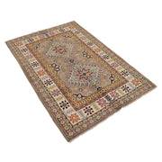 3' x 5' Beautiful Handmade Peanut Brown Kazak Rug- Natural Wool