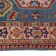 3' x 5' Beautiful Handmade Blue Kazak Rug- Natural Wool