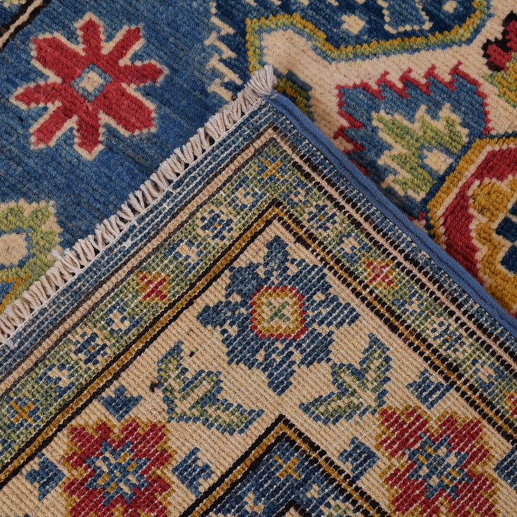 3' x 5' Beautiful Handmade Blue Kazak Rug- Natural Wool