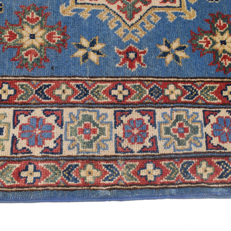 3' x 5' Beautiful Handmade Blue Kazak Rug- Natural Wool