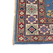 3' x 5' Beautiful Handmade Blue Kazak Rug- Natural Wool