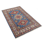 3' x 5' Beautiful Handmade Blue Kazak Rug- Natural Wool