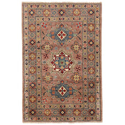 3' x 5' Beautiful Handmade Mustard Brown Kazak Rug- Natural Wool