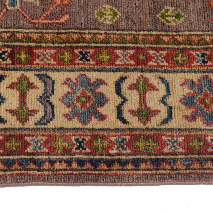 3' x 5' Beautiful Handmade Mustard Brown Kazak Rug- Natural Wool