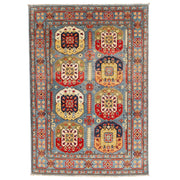 4' x 6' Beautiful Handmade Blue Kazak Rug- Natural Wool