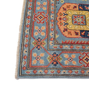 4' x 6' Beautiful Handmade Blue Kazak Rug- Natural Wool