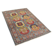 4' x 6' Beautiful Handmade Blue Kazak Rug- Natural Wool