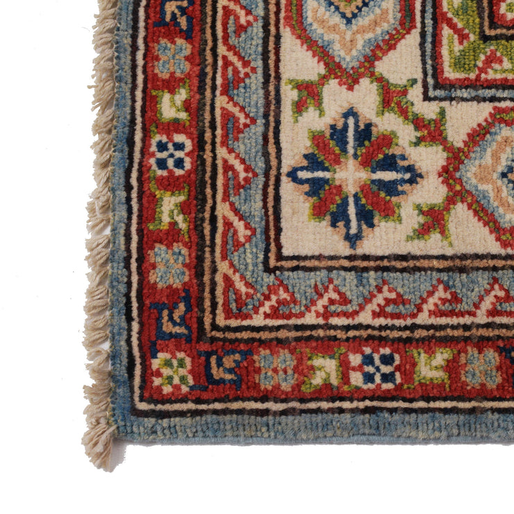 4' x 6' Beautiful Handmade Blue Kazak Rug- Natural Wool