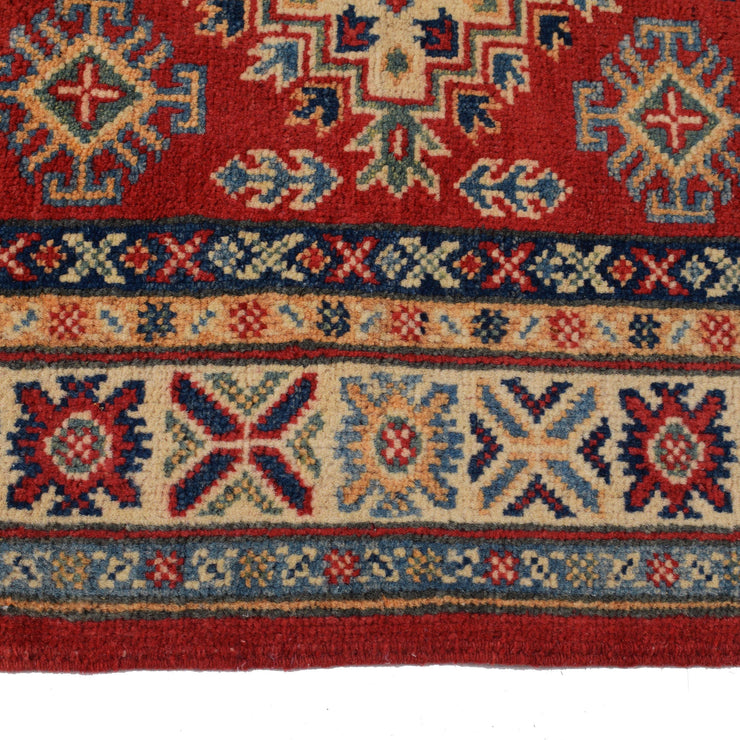 3' x 10' Beautiful Handmade Red Kazak Rug- Natural Wool