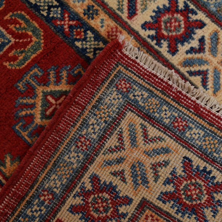 3' x 10' Beautiful Handmade Red Kazak Rug- Natural Wool