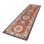 3' x 10' Beautiful Handmade Red Kazak Rug- Natural Wool