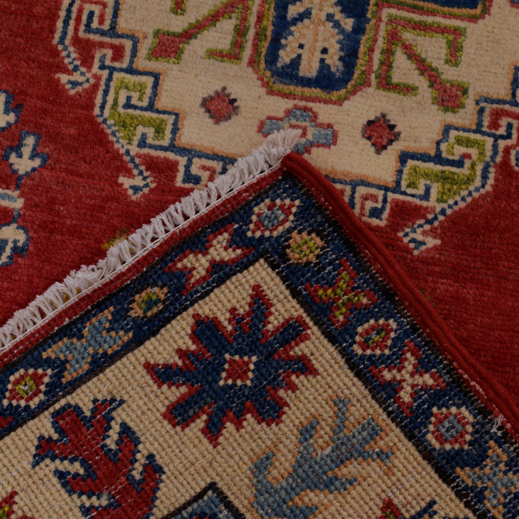 3' x 10' Beautiful Handmade Red Kazak Rug- Natural Wool