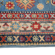 3' x 10' Beautiful Handmade Blue Kazak Rug- Natural Wool