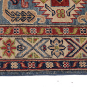 3' x 10' Beautiful Handmade Blue Kazak Rug- Natural Wool