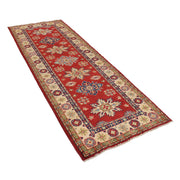 3' x 8' Beautiful Handmade Red Kazak Rug- Natural Wool