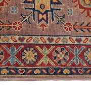 2' x 6' Beautiful Handmade Almond Brown Kazak Rug- Natural Wool