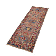 2' x 6' Beautiful Handmade Almond Brown Kazak Rug- Natural Wool