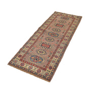 2' x 6' Beautiful Handmade Mustard Brown Kazak Rug- Natural Wool