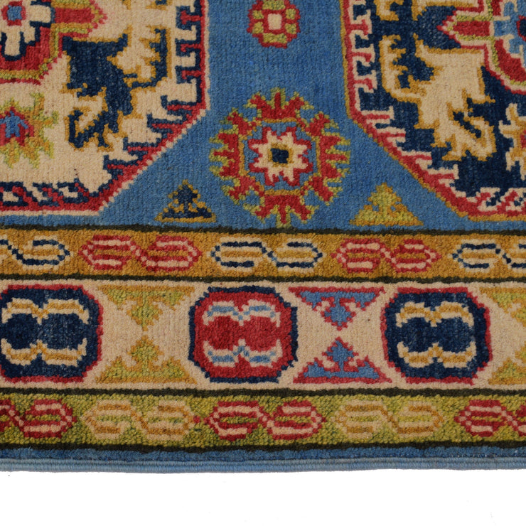 2' x 6' Beautiful Handmade Blue Kazak Rug- Natural Wool