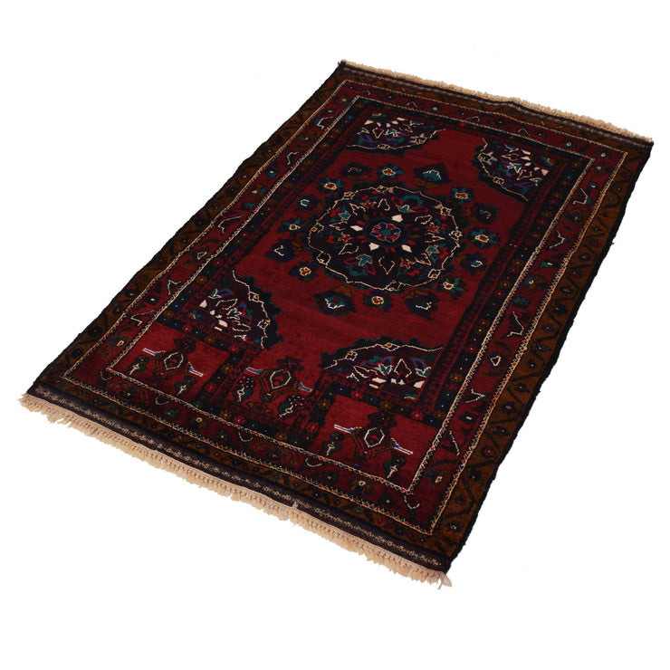 3' x 4' Red Color Quality Tribal Baluch Rug