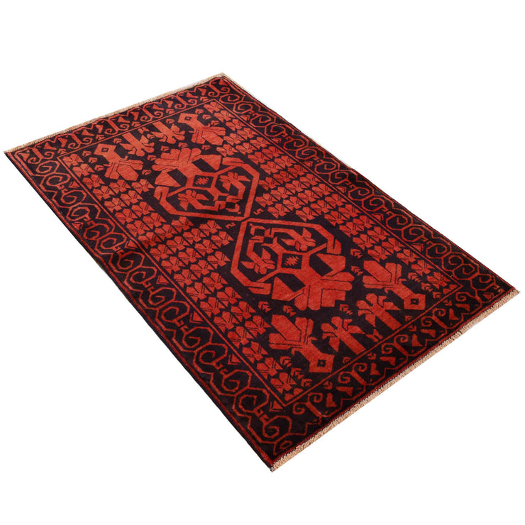 3' x 5' Red Quality Tribal Baluch Rug