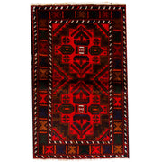 3' x 4' Rose Red Quality Tribal Baluch Rug