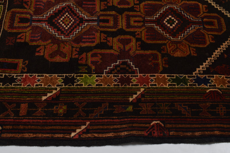 3' x 4' Wood Brown Quality Tribal Baluch Rug