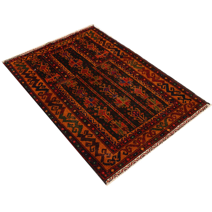 3' x 4' Dark Red Quality Tribal Baluch Rug