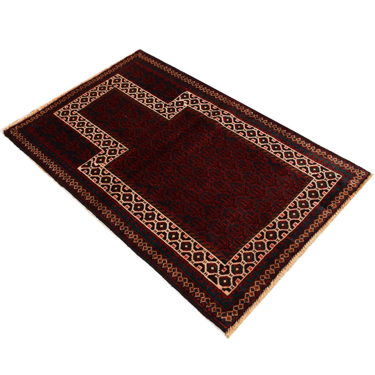 3' x 5' Red Quality Tribal Baluch Rug