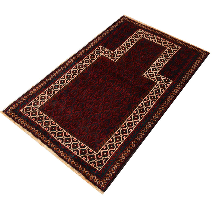 3' x 5' Red Quality Tribal Baluch Rug