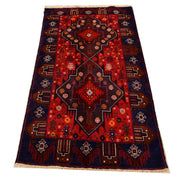 3' x 5' Rose Red Quality Tribal Baluch Rug