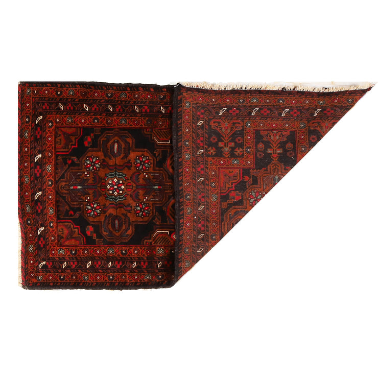 2' x 4' Dark Red Quality Tribal Baluch Rug