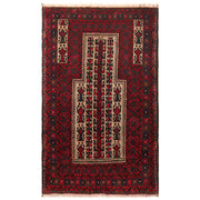 3' x 4' Rose Red Quality Tribal Baluch Rug