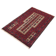 3' x 4' Rose Red Quality Tribal Baluch Rug