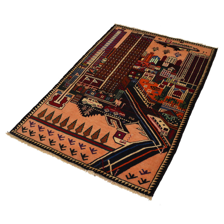 3' x 5' Multi-Color Quality Tribal Baluch Rug