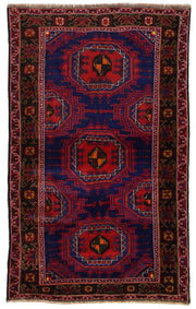 4' x 6' Navy Blue Quality Tribal Baluch Rug