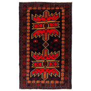 3' x 6' Black Quality Tribal Baluch Rug