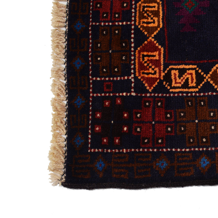 3' x 6' Black Quality Tribal Baluch Rug