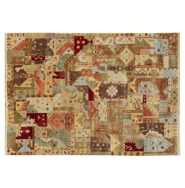 9x12 Agra 8/8 Patchwork Design Rug - India - bestrugplace