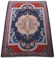 2' x 3' Navy Blue Persian Kashan Rug