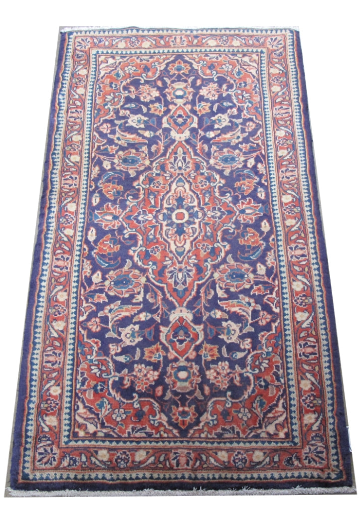 2' x 5' Orange Persian Kashan Rug