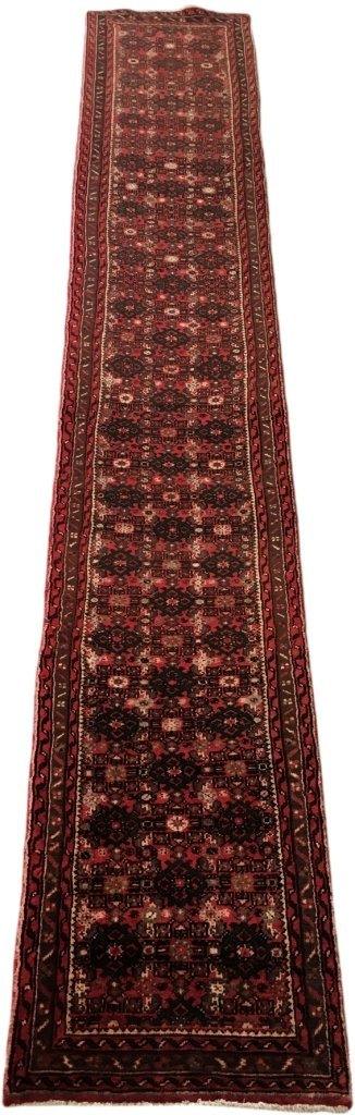 Red 2' x 13' Persian Hamadan Rug - bestrugplace