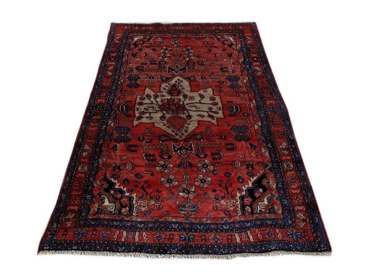 4x8 Authentic Hand Knotted Persian Hamadan Rug - Iran - bestrugplace